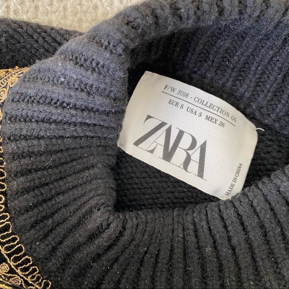 🌙 Zara Knit Sweater with Beading - Gold Appliqué - Picture 8 of 9